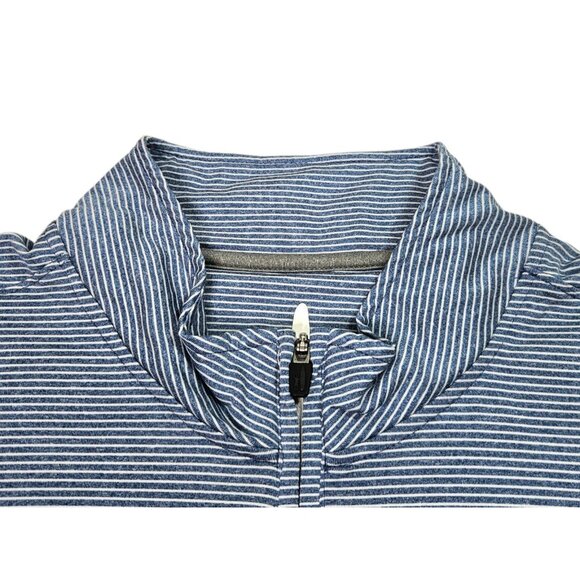Johnnie-O 1/4 Zip Pullover Performance Shirt Long Sleeve Men’s XL Blue Striped - Picture 3 of 10